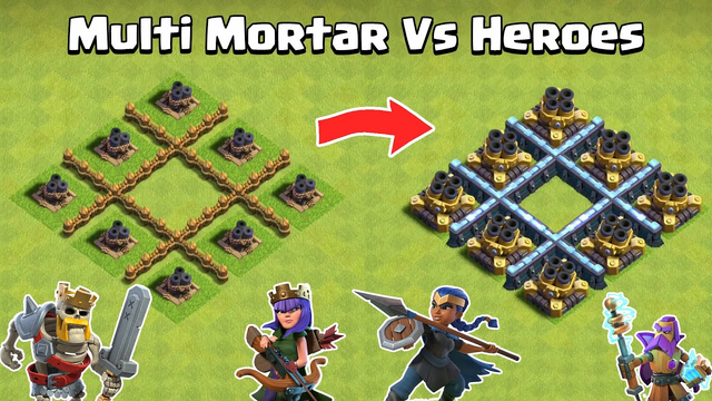 8x Multi Mortar Vs All Heroes | Clash of Clans Challenge