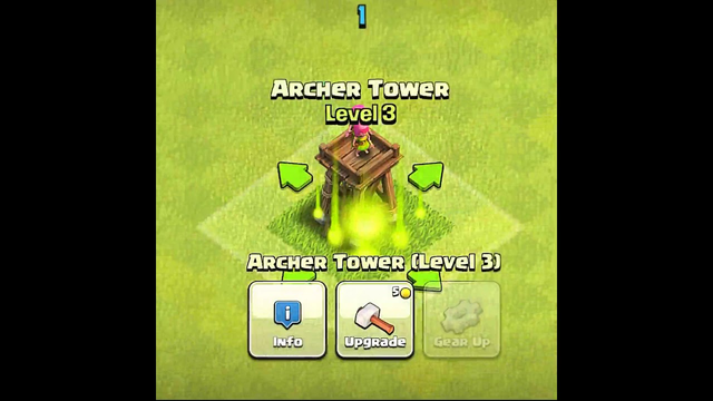 Archer Tower Level 1 To Max - Clash of Clans. #Shorts#cocshorts#clashofclans