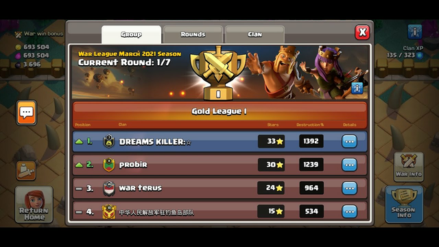 Clan War League Live Attack......Clash Of Clans...Coc