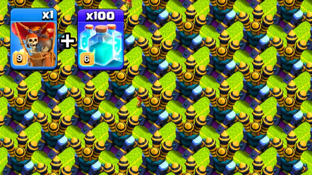 1 Balloon + 100 Clone Spells vs Full Base of Air Defence | Clash Of Clans