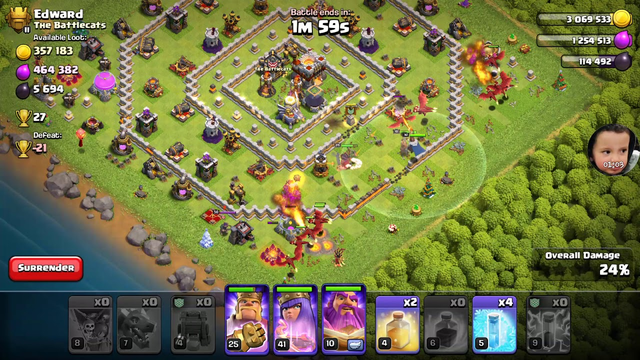 destroying 95% of the enemy's base in the clash of clans and got only one star #clashofclans