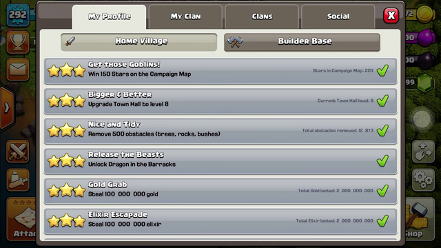 Clash of Clans: All achievements up to date!