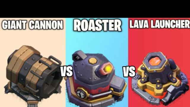 Lava Launcher Vs Roaster Vs Giant Cannon Vs BH Troops On Coc | Clash Of Clans | #COC