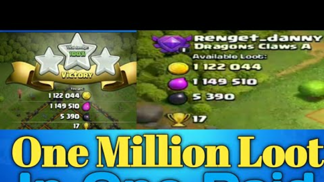 One Million Loot In One Attack | Clash Of Clans Loot | Electro Dragon One Million Loot Raid