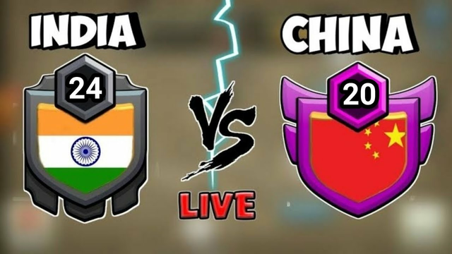 India VS chaina || Clan war || Live war attack || Clash of clans - COC