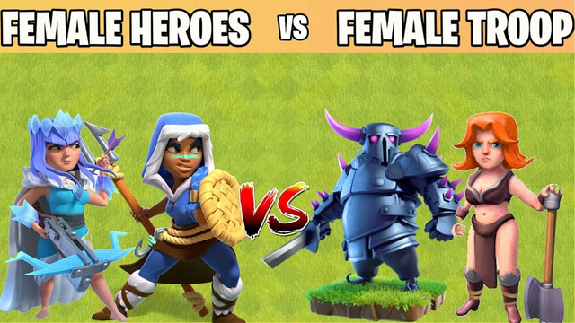 Female Heroes Vs Female Troops On Coc | Heroes Vs Troops | Clash Of Clans |