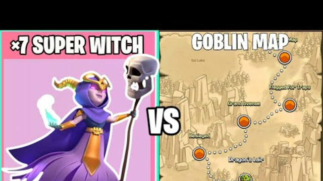 3 Star Challenge On Coc | x7 Super Witch team Vs Goblin Map | Clash Of Clans |
