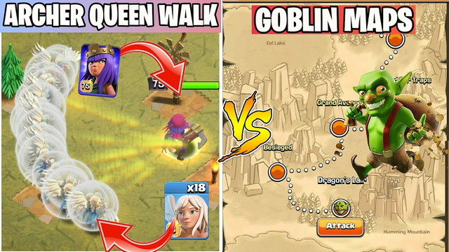 Max Archer Queen + Healers Vs Goblin Maps | Goblin Map Walkthrough | Clash of clans Update