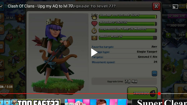 Clash Of Clans - Upg my AQ to lvl 77