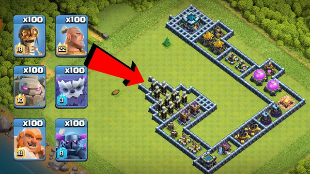 Who is The Best Troops For Ground Attack? Clash of Clans Trap VS Troops Attack Challenge