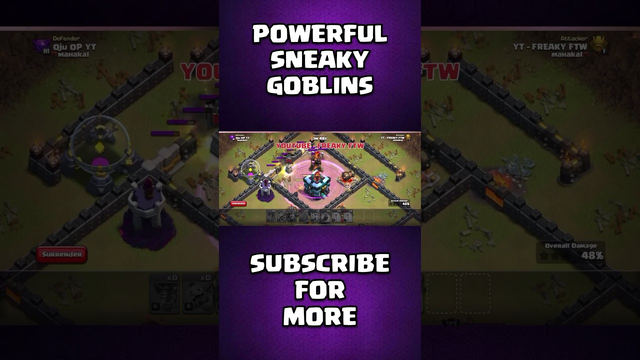 Powerful Sneaky Goblins - COC | Clash of Clans | Th10 VS Th13 | #shorts