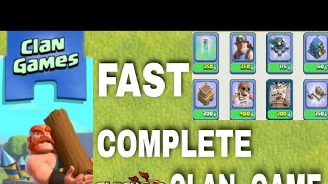 HOW TO COMPLETE CLAN GAME FAST.. CLASH OF CLANS.