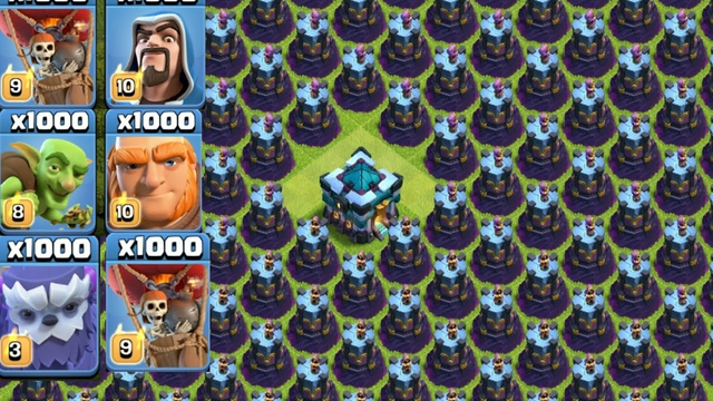 Full-level Wizard Tower vs Full-level Troops in __ Clash of clans