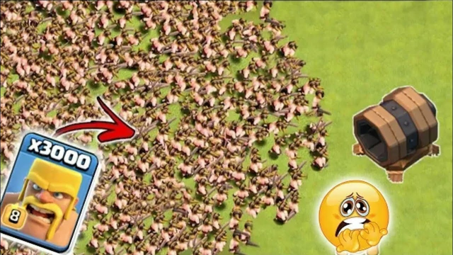 1000 Barbarians VS 1 Giant Canons | Satisfying Result Clash of clans #shorts