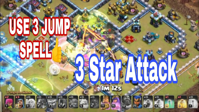 3 JUMP SPELL ANG GAMITIN FIRST ATTACK 3 STAR CLASH OF CLANS