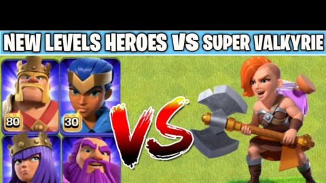 Level 9 Super Valkyrie Vs All Max Level Heroes On Coc | Townhall 14 | Clash Of Clans |
