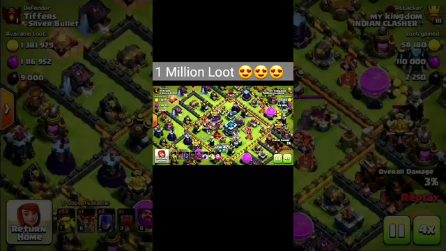 1 Million Loot In Clash Of Clans Sneaky Goblins #Shorts