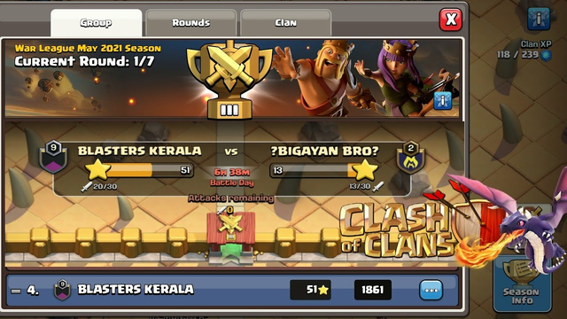 Clan war Gold League | Day 1 | Clash Of Clans | CWL
