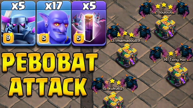 Th14 PeBoBat Attack Strategy 2021 !! 5 Pekka + 17 Bowler + 5 Bat Spell - Clash Of Clans Town Hall 14