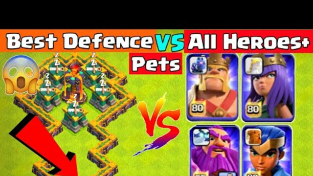 All Heroes + Pets vs Best Defense in clash of clans l HEROES VS DEFENSES #cocshorts