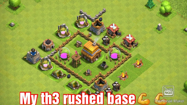 Clash Of Clans | Th3 rushed and attacks and tips (all level 1 defense and maxed out loot)