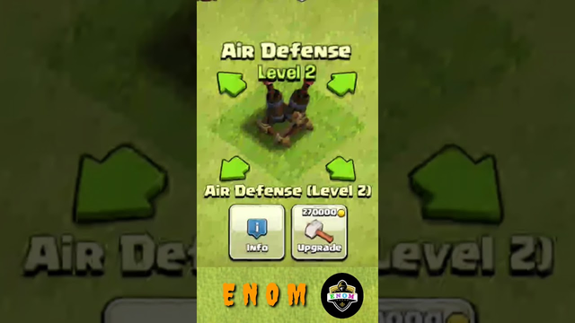 Clash of clans // Air Defense lvl-1 to max levels // TH-14  #COC #Shorts #ENOM