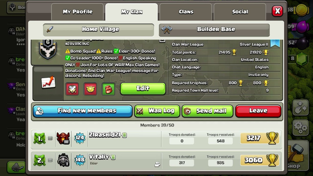 Looking for clan members clash of clans rebuilding