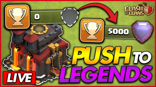 pushing 5000 trophies in clash of clans live