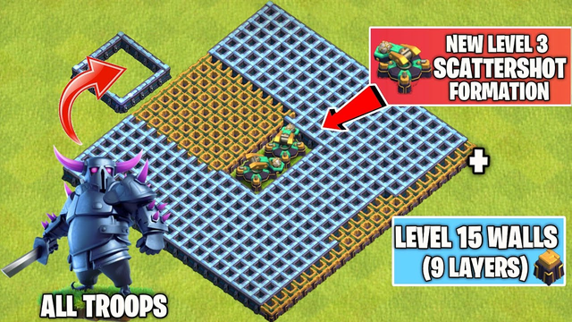 New Level 3 ScatterShot Formation Vs Every Troop | Th14 Update | Clash of clans