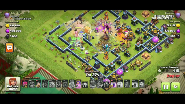 Destroyed on chinese base14twn   #clash of clans #the immortal.