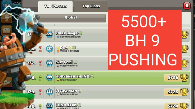 BH 9 5500+ ATTACK STRATEGY || HOW TO PUSH 5500+ || CLASH OF CLANS || SURYA COC YT