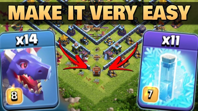 Use This Log Launcher Trick with x14 Dragon + x11 Freeze To Dominate Th14 Base - Clash Of Clans