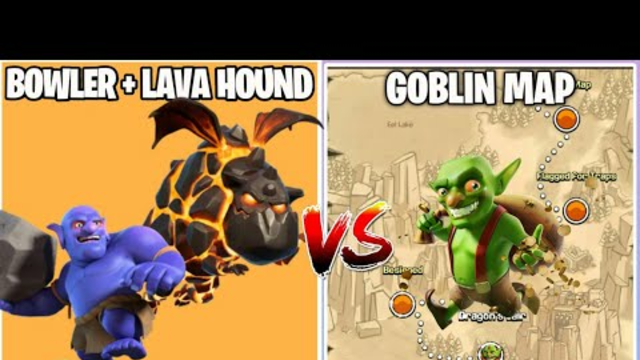 x6 Lava Hound + x20  Bowler  Vs Goblin Map On Coc | TH 14 | Clash Of Clans |