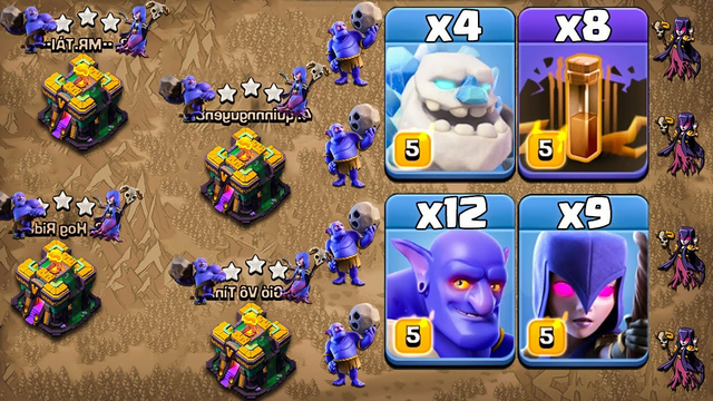 Ice Golem Witch Bowler Attack With Earthquake !! Th14 Attack Strategy 2021 Clash Of Clans