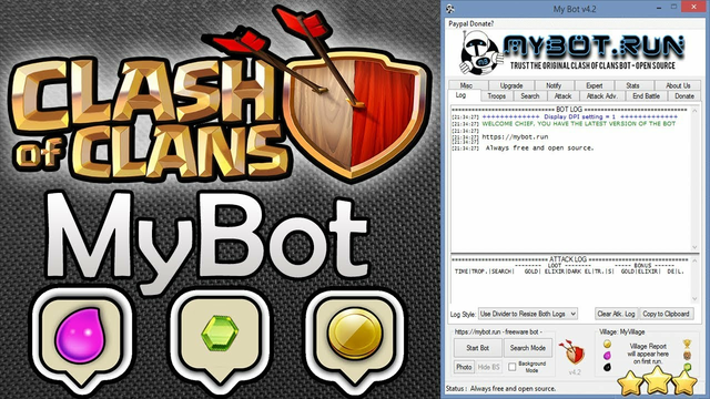 clash of clans mybot more accounts