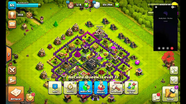 playing clash of clans at townhall 9