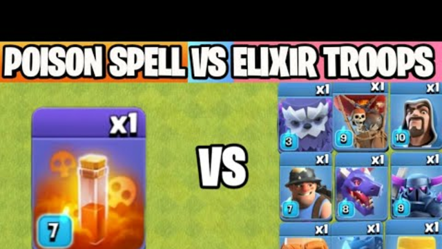Poison Spell Vs Max Level Elixir Troops On Coc | Townhall 14 | Clash Of clans |