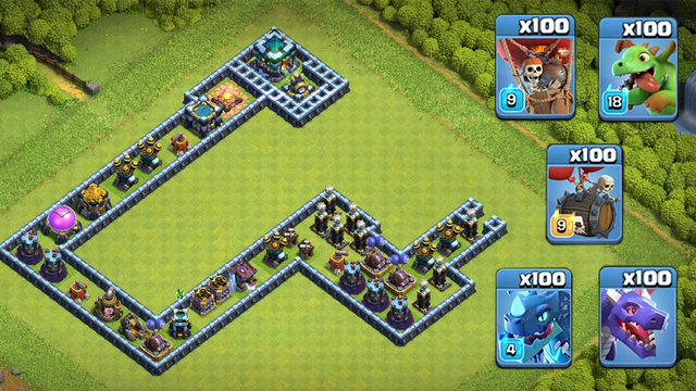 New Clash Of Clans Full Base Defense VS Unlimited Troops Fantastic Attack