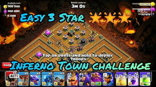 HOW TO EASY COMPLETE INFERNO TOWN CHALLENGE IN CLASH OF CLANS