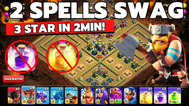 2 Spells Swag In ( INFERNO TOWN CHALLENGE ) Clash of Clans - COC