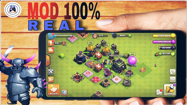 CLASH OF CLANS MOD apk 100%real Gameplay|COC|