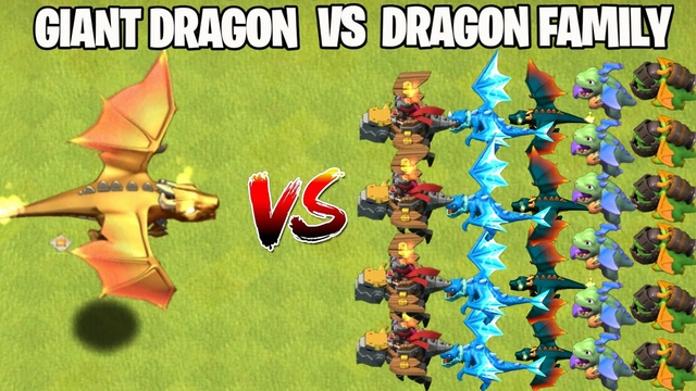 Giant Dragon Vs Dragon Family | Townhall 14 New Dragon | Clash of clans Summer Update