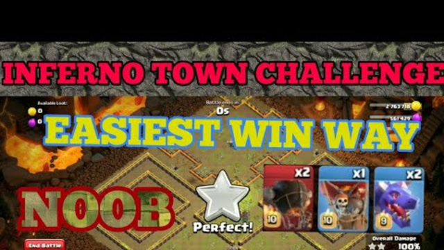 easiest inferno town challenge coc  |  clash of clans swag