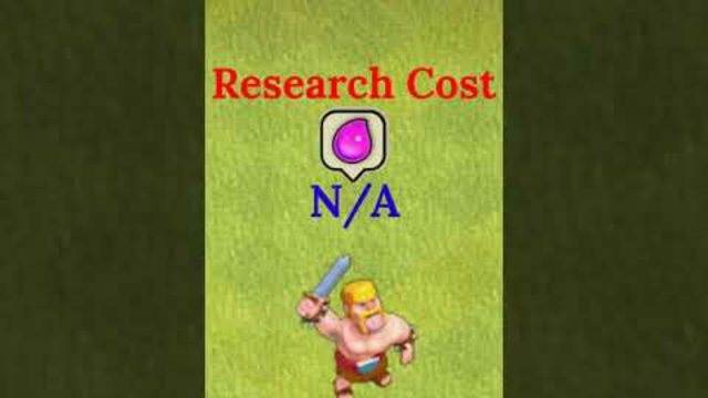 Barbarian Research Cost | Barbarian Level 1 To Max | Clash Of Clans  #COC #ENOM #Shorts