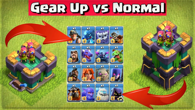 Gear Up vs Level 20 Archer Tower vs All Troops - Clash of Clans