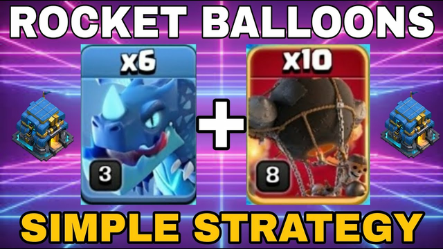 After Update! E-Drag With Rocket Balloons TH12! Clash of clans