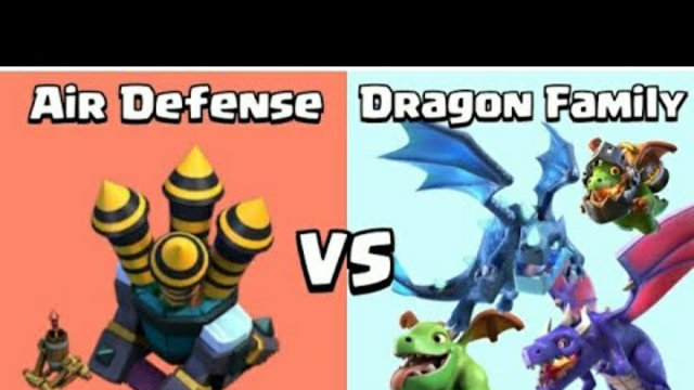 clash of clans dragon family vs air defence