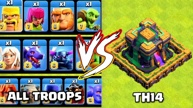 All Troops VS Th14 | Townhall 14 | CoC | Clash of Clans | Battle | Challenge