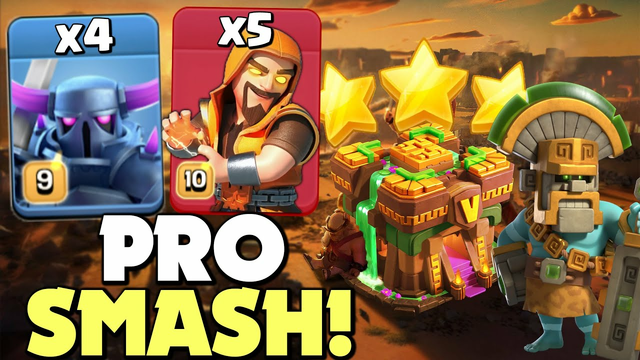 Our Enemy HAD the Best PRO Smash Attack, x5 S-wizard Smash Strategy TH14 - Clash Of Clans
