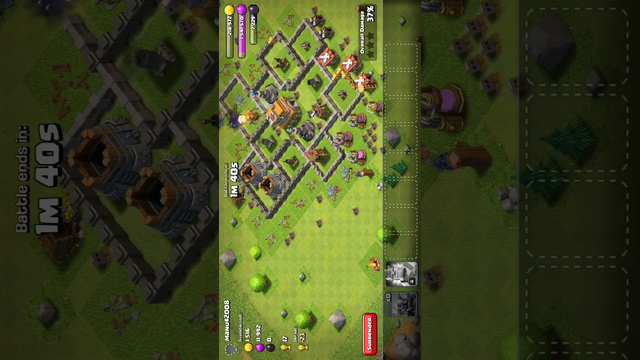 Barbarian king and one Pekka vs base clash of clans